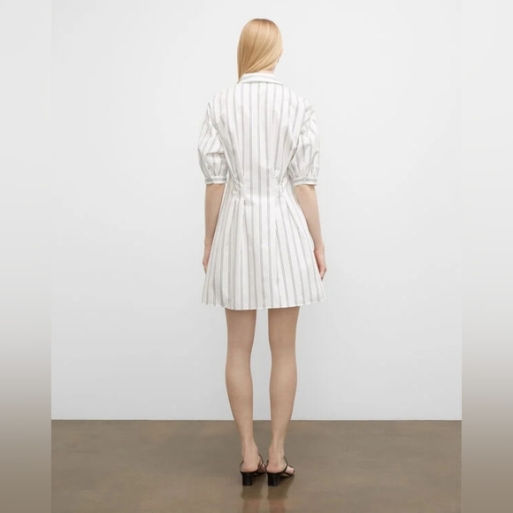 Club Monako Striped Sculptural Sleeve Mini Dress Size 6 - Picture 6 of 13